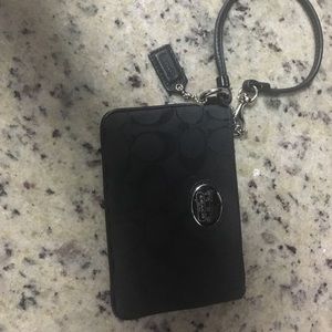 Coach black wristlet